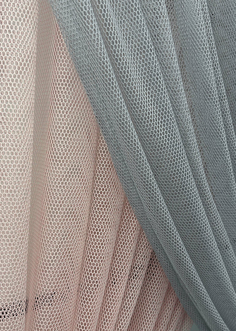 Кухонные шторки VR-Textil № 101к с подвязками Пудровый с серым 330х170 см (52-1216) Киев - изображение 6