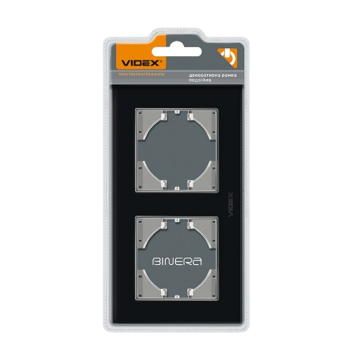 BINERA чорне скло Рамка горизонтальна 2-а Videx Житомир - фото 3