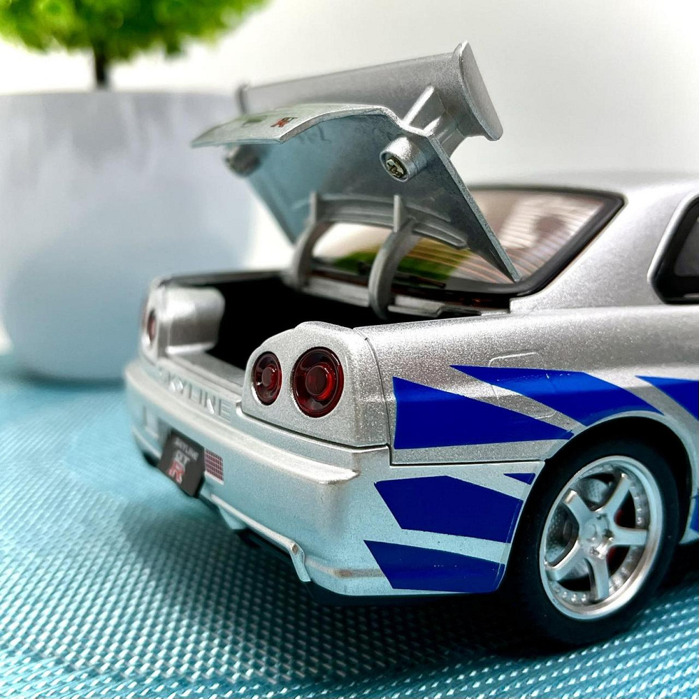 Машинка металева Авто Експерт Nissan GT-R 1:24 світло/звук відчиняються двері капот багажник Сіра (1990-21) Чернигов - изображение 9