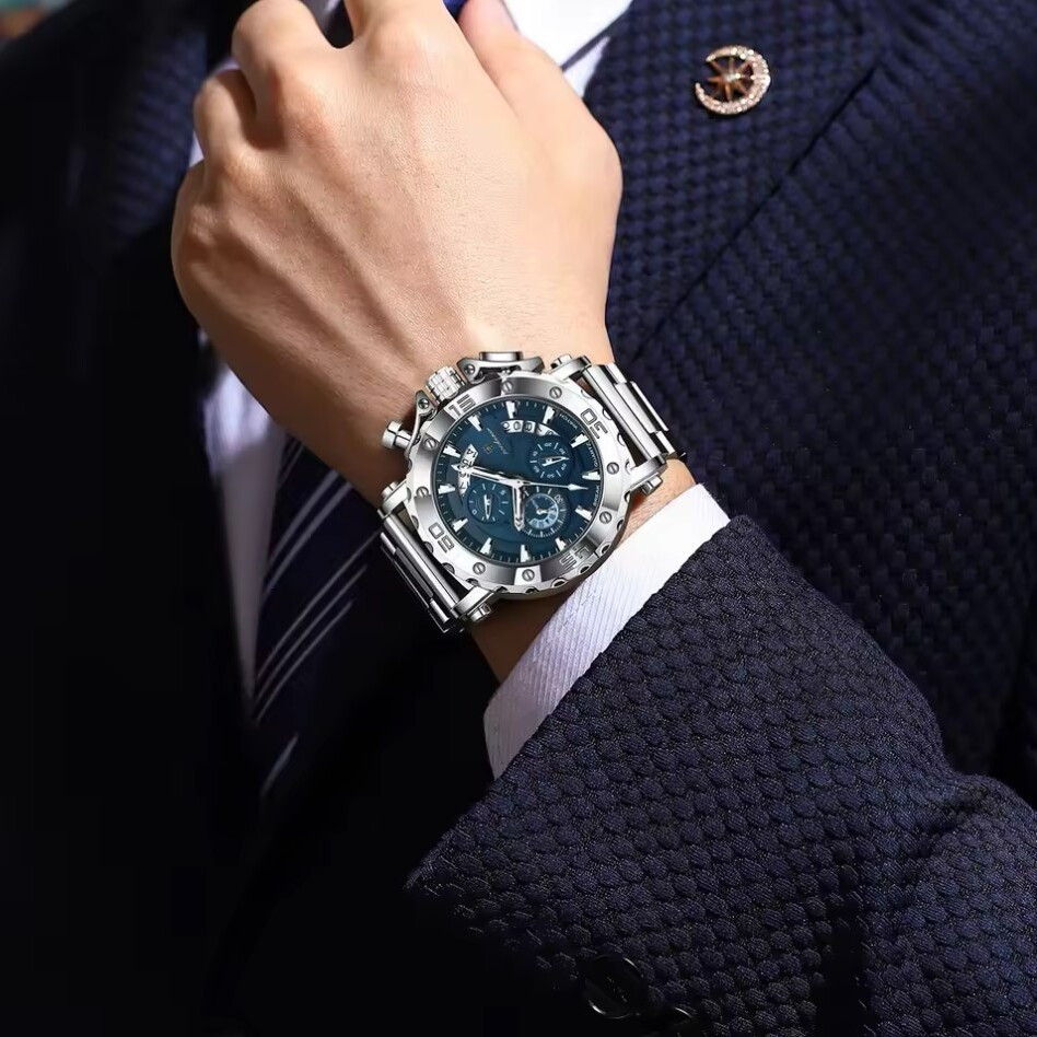 Часы мужские наручные Poedagar Crucial Серебристый Киев - изображение 5