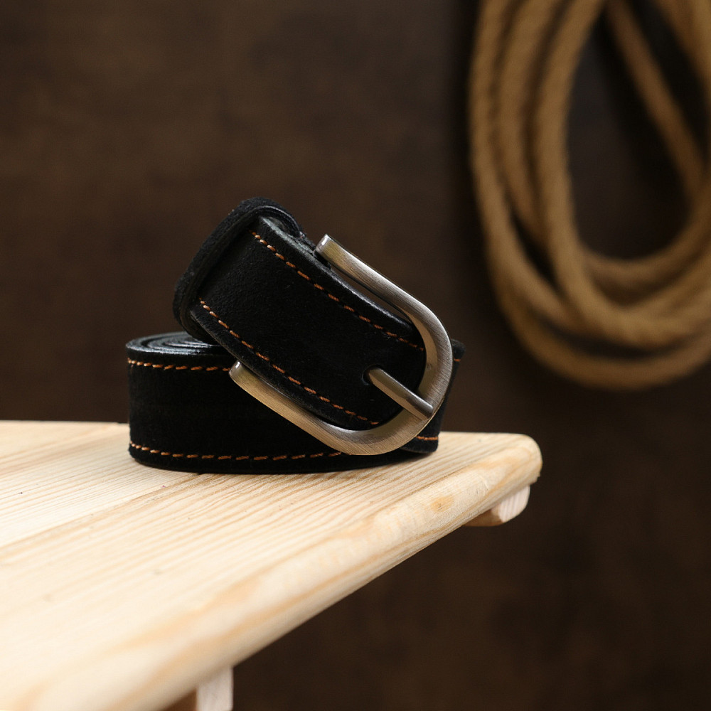 Замшевый женский ремень Vintage 20790 Черный Киев - изображение 10