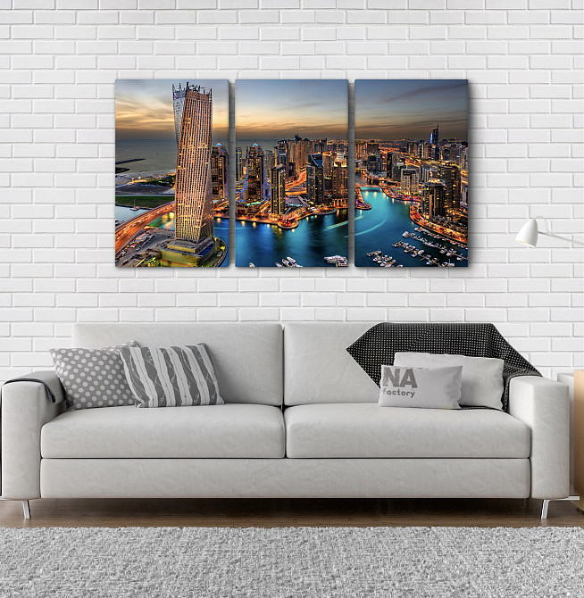 Модульна картина Нічне місто Art-69_3А Київ - фото 2