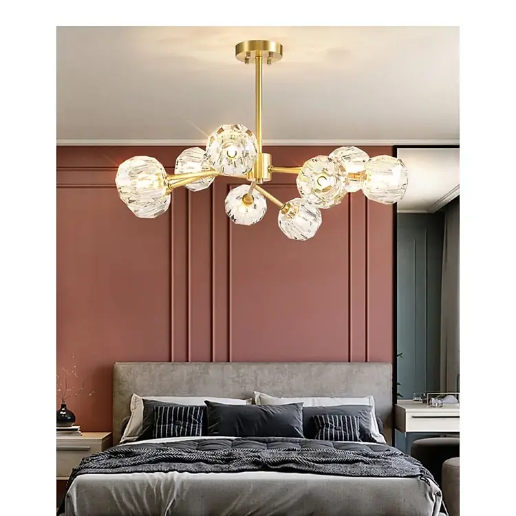 Хрустальная светодиодная люстра Блик 8610 (Золотая) 6 плафонов Киев - изображение 3