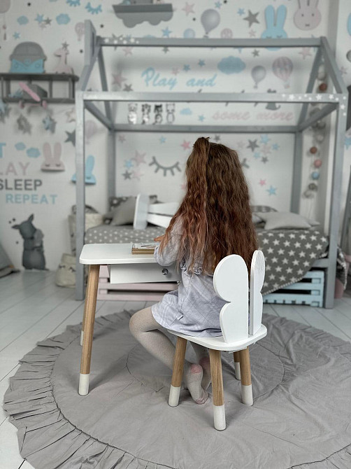 Дитячий столик і стільчик метелик білий. Столик із шухлядою для олівців і розмальовок 79850 Київ - фото 2