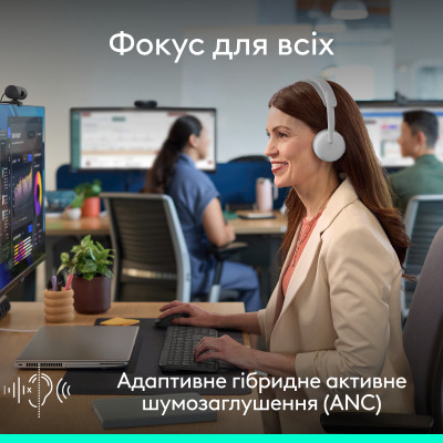 Наушники Logitech Zone Wireless 2 ES for Business Off-White (981-001520) Вінниця - фото 3