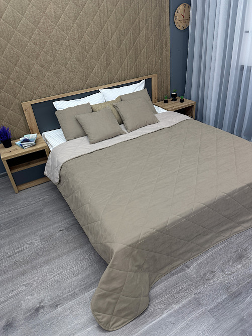 Покрывало стеганое Decorator Sparta Diamond ромб 130х220 см капучино (85-044) Киев - изображение 7