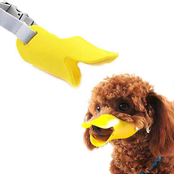 Намордник для собак Качка Quack силіконовий RESTEQ - м'який регульований намордник у вигляді дзьоба для дрібних порід, розмір S, Київ