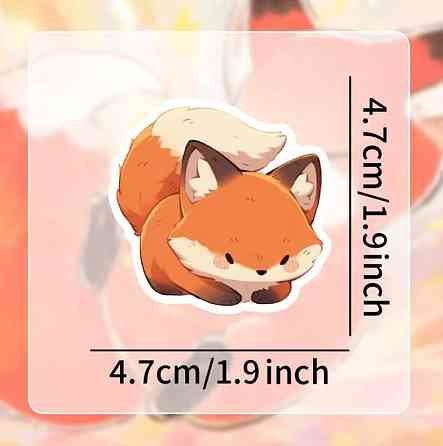 Набір наклейок (стикерів) милі лисиці (50 шт.), стікерпак лис / лисиця Київ