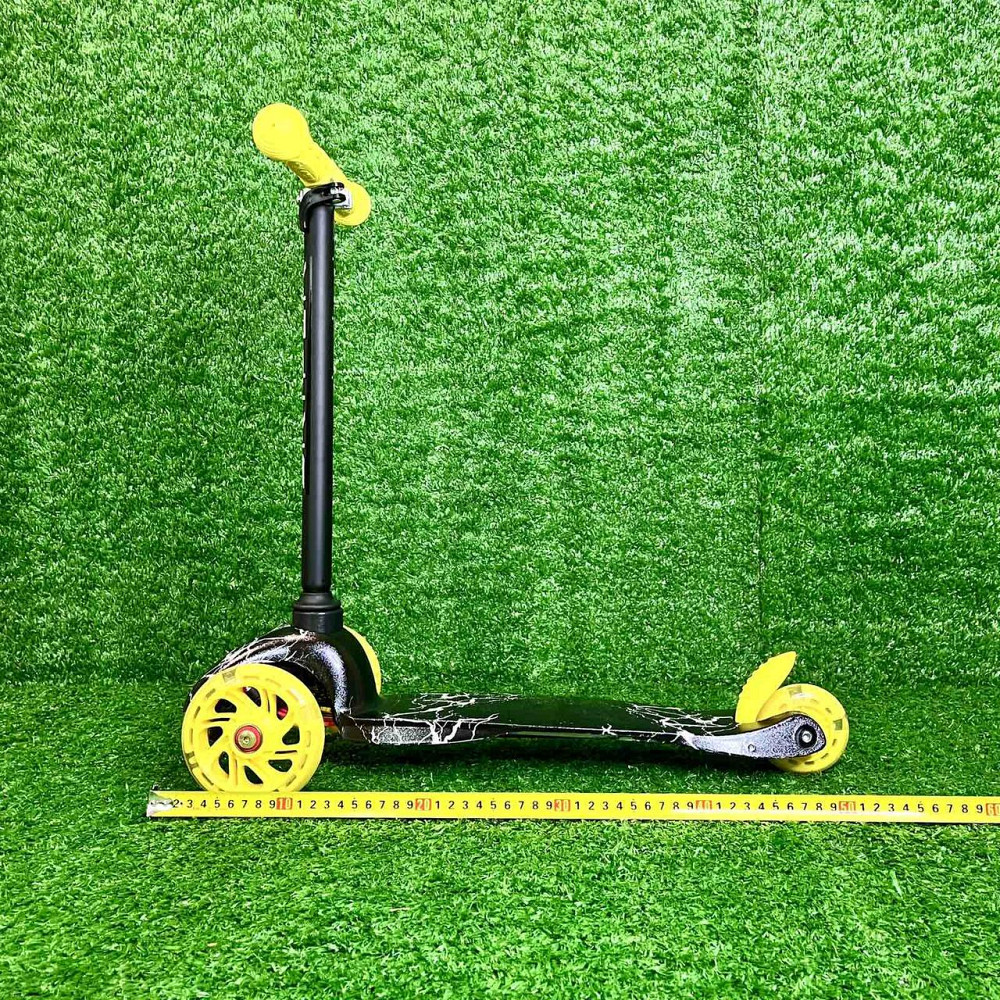 Самокат триколісний Skyper MINI колеса PU 120мм на 2-4 роки Жовто-чорний з принтом (112-70899) Чернигов - изображение 3