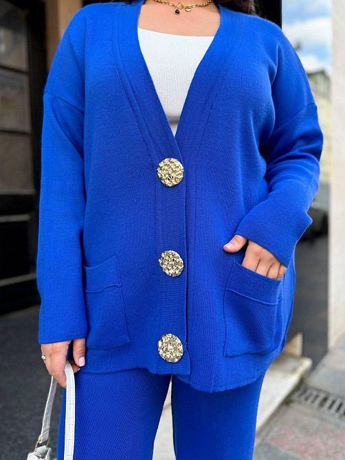 Женский базовый теплый костюм двойка: кофта и штаны мелкая машинная вязка Одесса - изображение 3