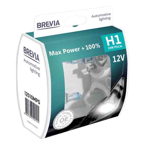 Галогенова лампа Brevia H1 12V 55W P14.5s Max Power+100% S2 Львів