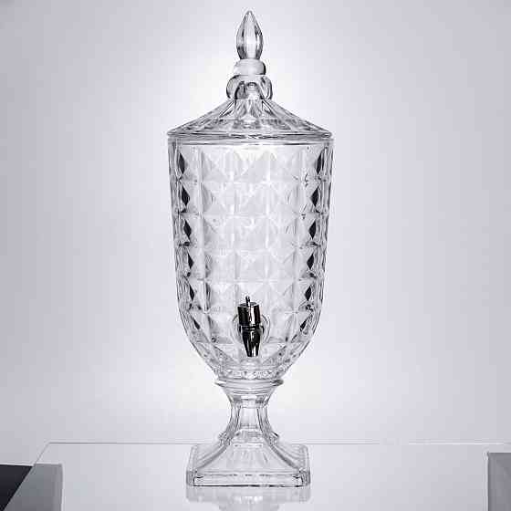 Лимонадниця з краном на підставці скляна 3 л лимонадник 48 см прозорий HP-19-18F Коломия