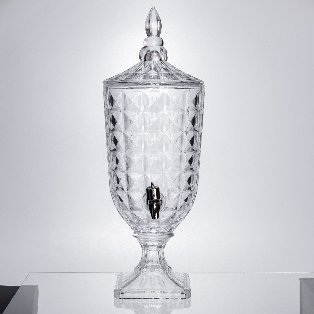 Лимонадниця з краном на підставці скляна 3 л лимонадник 48 см прозорий HP-19-18F Коломия - фото 4