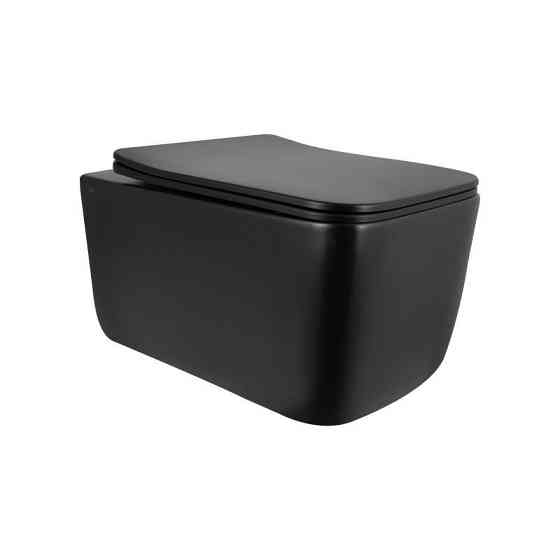 Унітаз підвісний Qtap Gemini Ultra Quiet 485×340×350 мм, Matt Black, із сидінням Slim Duroplast/Soft-close/Quick Release Київ