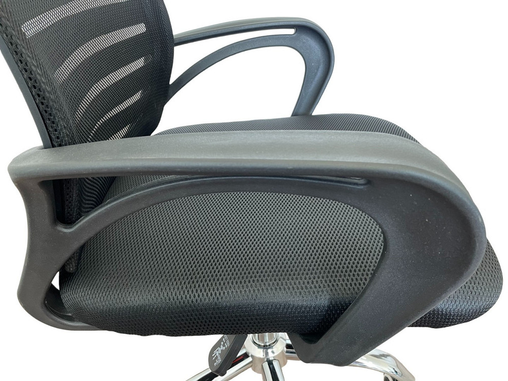 Офісне крісло керівника Tehforward Barsa хром Tilt Чорний Дніпро - фото 5