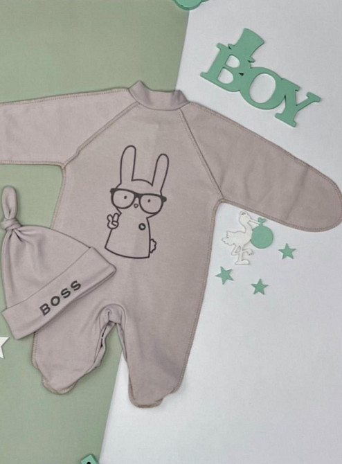 Комбінезон для малюків Mini Bos інтерлок сірий Кривий Ріг - фото 2