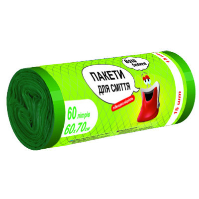 Пакеты для мусора Ваш бюджет 60 л 15 шт. (4820012344192) Винница - изображение 1