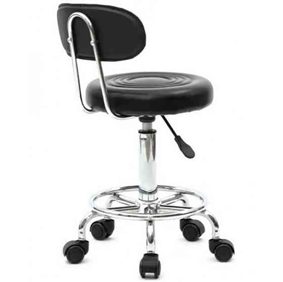 Стілець майстра косметолога круглий на коліщатках зі спинкою Bonro B-494 для салону краси Київ