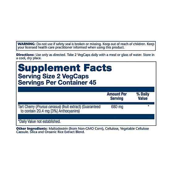Вишня та насіння селери Solaray Tart Cherry & Celery Seed 620 мг 60 капсул Луцьк