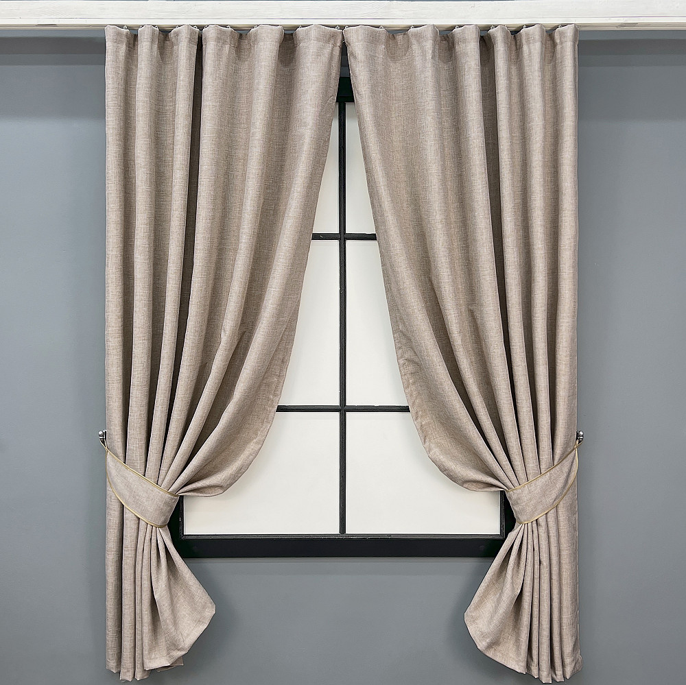 Комплект коротких штор VR-Textil ALORA-TON № 1874ш Бежевый 140х170см 2 шт (35-0432) Киев - изображение 1