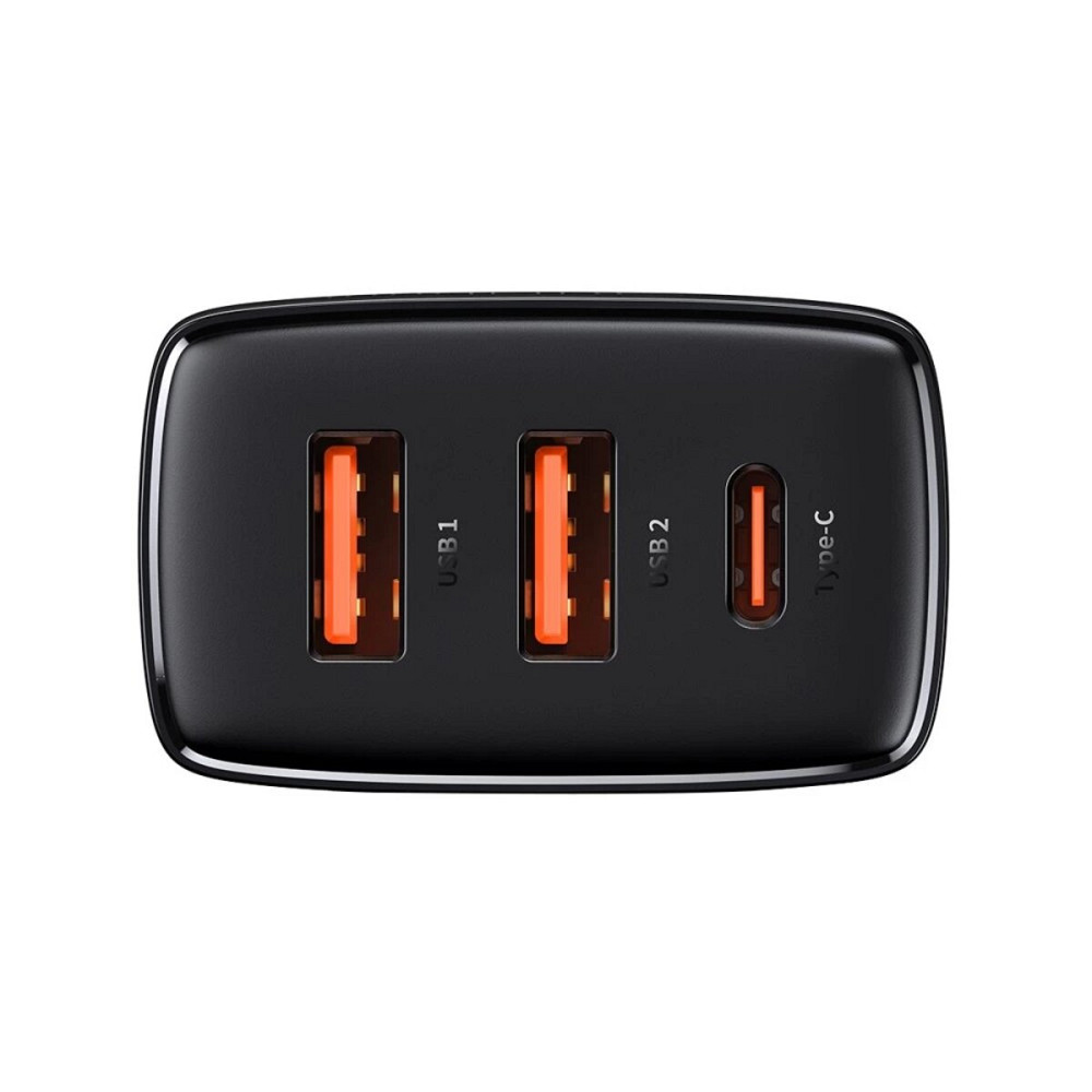 Мережевий зарядний пристрій Baseus Compact Quick Charger 2U+C 30W EU Black Київ - фото 3