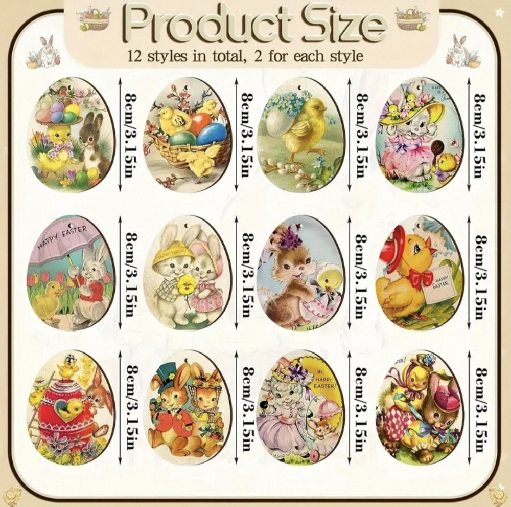 Великодні підвісні прикраси 12 шт Сміла - фото 5