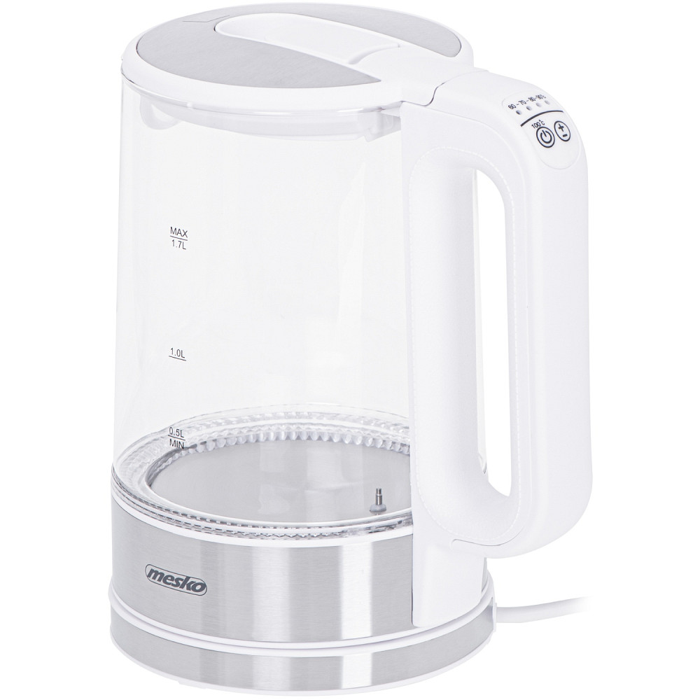 Електрочайник Mesko MS 1301 white 1850-2200Вт/ 1.7л/ скло/ встановлення температури Вінниця - фото 4