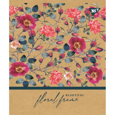 Зошит Yes А5 Floral Frame Крафт 18 аркушів лінія 5 дизайнів (765091) Вінниця - фото 1