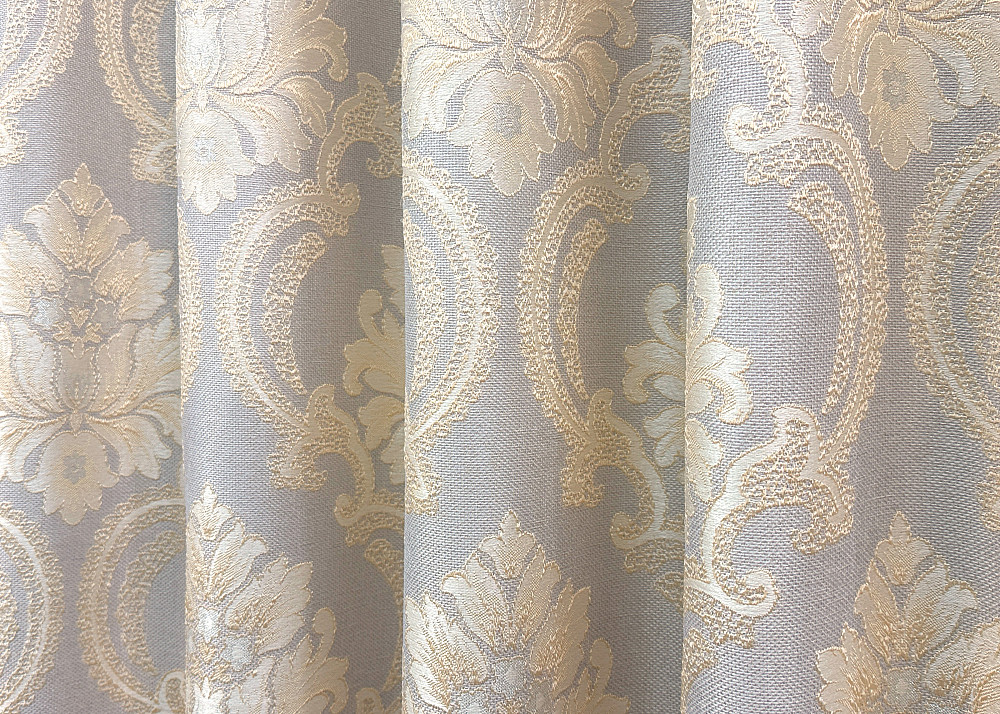 Комплект готовых штор VR-Textil Лен Корона Мария № 1268ш Светло-серый с золотистым 100х270 см 2 шт (31-535) Киев - изображение 7
