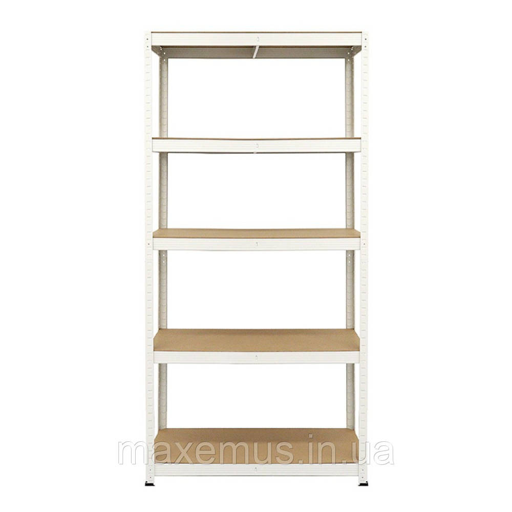 Стелаж металевий поличковий 180х90х40 Металевий стелаж у підвал оцинкований з полицею МДФ білий Мостиська - фото 5