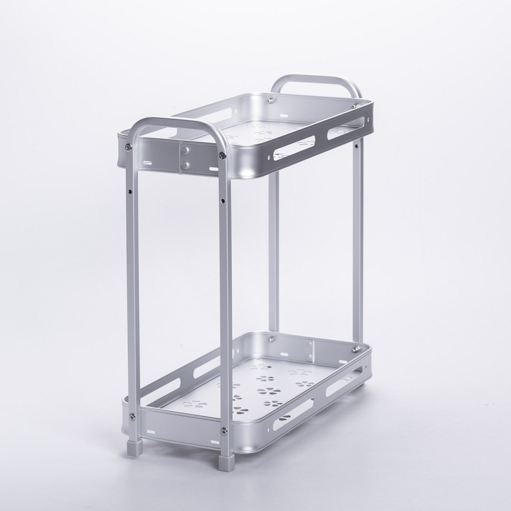 Двоярусна полиця для ванної алюмінієва настільна 34×16×35 см HP-46-4 Коломия - фото 1