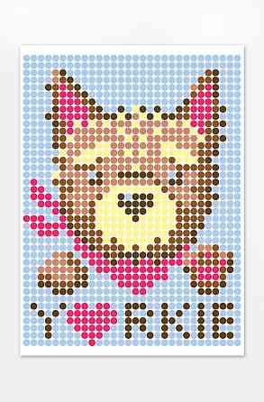 Картина по номерам стикерами в тубусе 