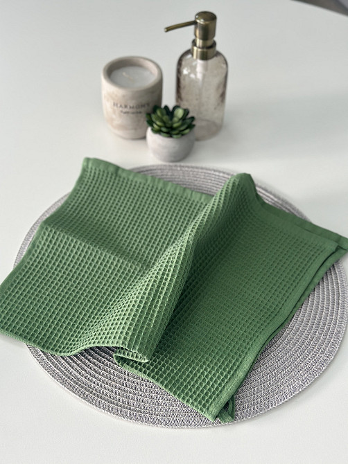 Вафельное полотенце Ideal Textile 70х140 см 240 г/м2 (56860827) Зелений Черновцы - изображение 6