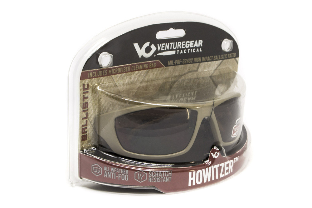 Окуляри захисні Venture Gear Tactical Howitzer Tan (clear) Anti-Fog, прозорі в пісочній оправі Запоріжжя - фото 6