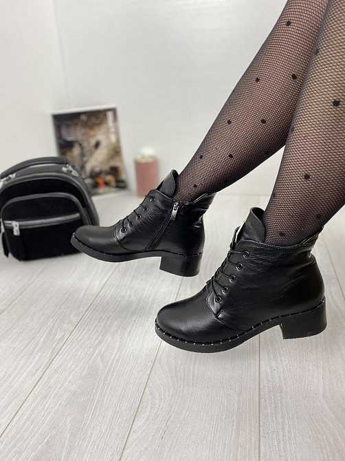 Черевики жіночі M.KRAFT чорні натуральна шкіра висота каблука 4см розмір 39 (2514) Коломыя - изображение 4