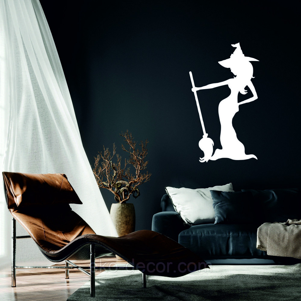 Декоративне настінне Панно «Ведьма», Декор на стіну 50*29 см, Білий Київ - фото 1