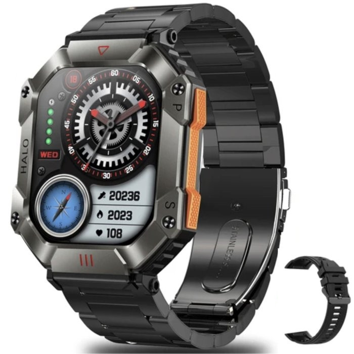 Розумний смарт-годинник Smart Racer K+ Steel з компасом (Чорний) Київ - фото 1