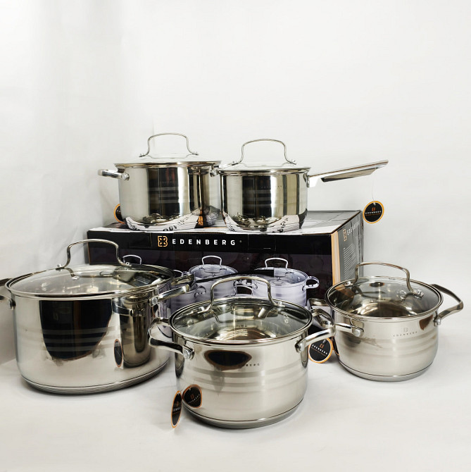 Набір якісних каструль, Набір каструль з міцним антипригарним покриттям Комплект металевих AY-22 Львів - фото 3