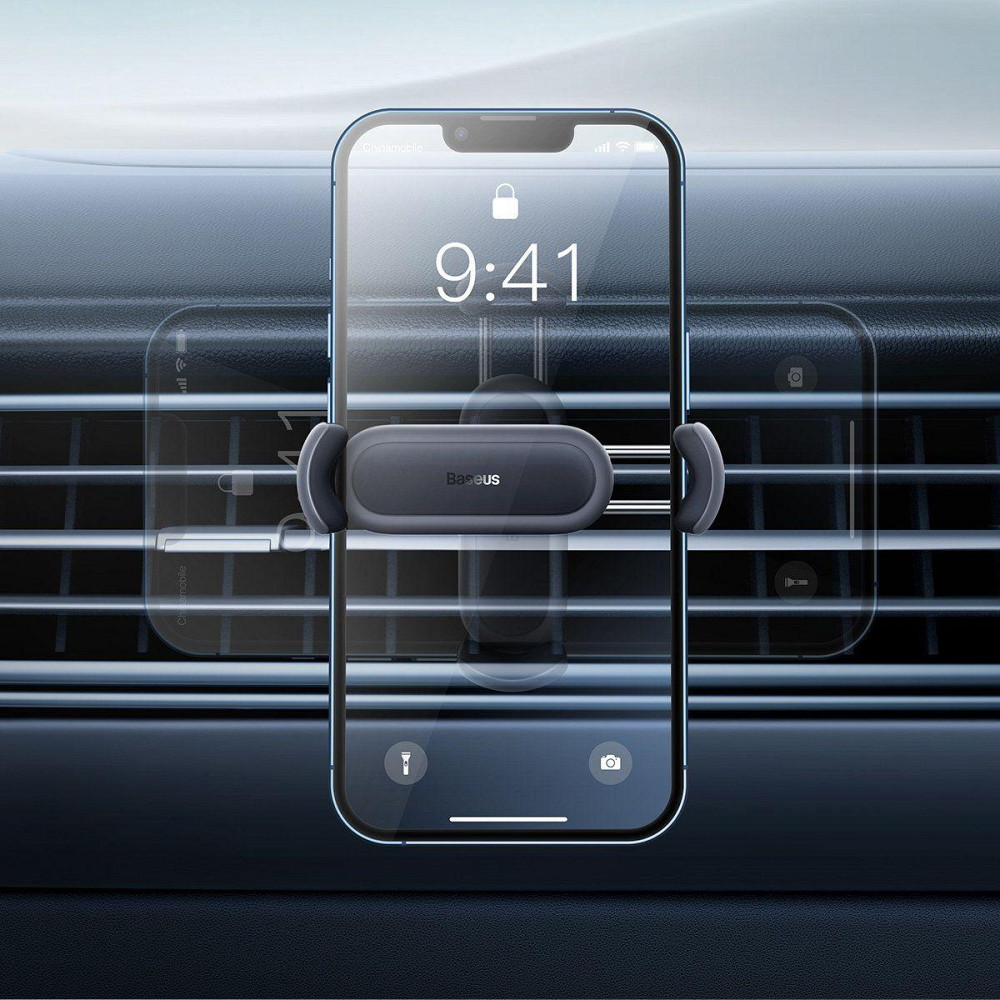 Автотримач для телефону Baseus Steel Cannon Black Київ - фото 3