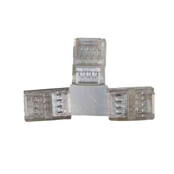 Коннектор T-образный 10 мм лента-лента RGB IP65, прозрачный Днепр