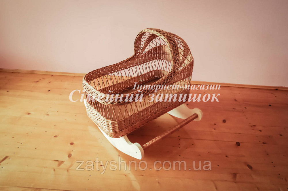 Плетене колиска ліжечко натуральне на полозах Київ - фото 2