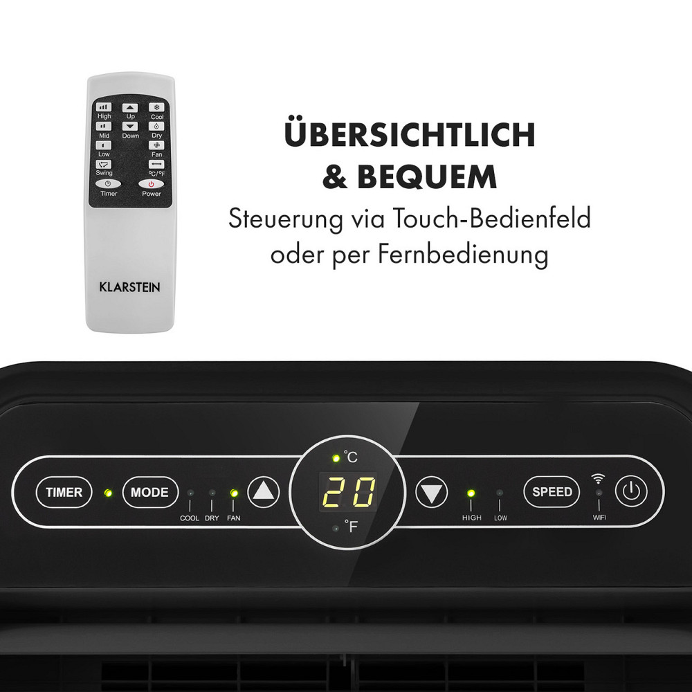 Мобільний кондиціонер Metrobreeze New York 7k 7 000 BTU/2,1 кВт EEC Пульт дистанційного керування чорний 7 Рівне - фото 5