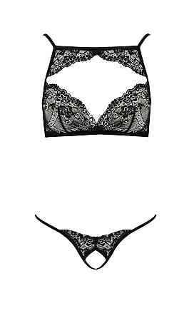 Комплект белья с декоративным элементом VERONIQUE SET black S/M - Passion Sex Aura Киев