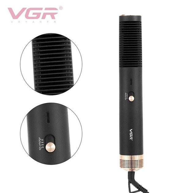 Фен-щітка з насадкою для укладання VGR V-490, Фен з режимом захисту волосся, Фен для волосся від мережі ZD-98 Івано-Франківськ - фото 6