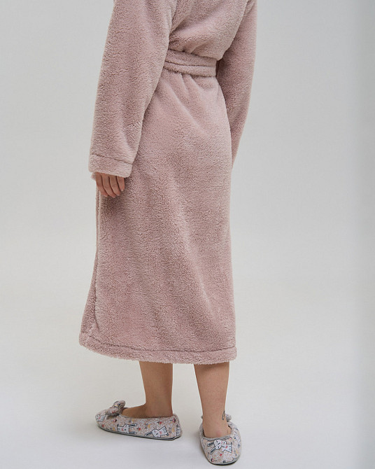 Теплий однотонний жіночий халат Nicoletta Queen — Велюрсофт 94118 Київ - фото 2