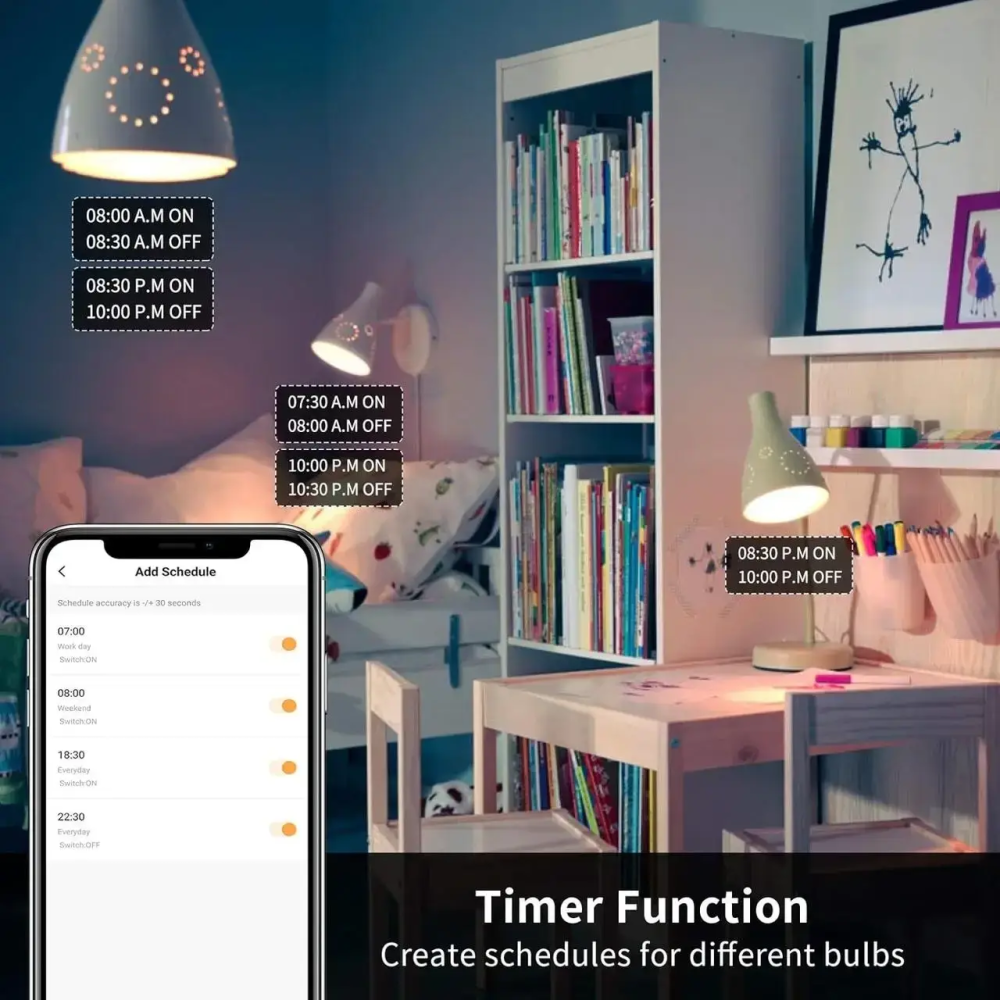 Умная светодиодная Wi-Fi лампочка AISIRER 9W (60W) E26, Smart Home, Голосовое управление, Alexa/Google/Siri Киев - изображение 5