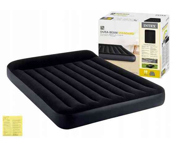 Матрац надувний Intex 64143 203x152 см, чорний Київ