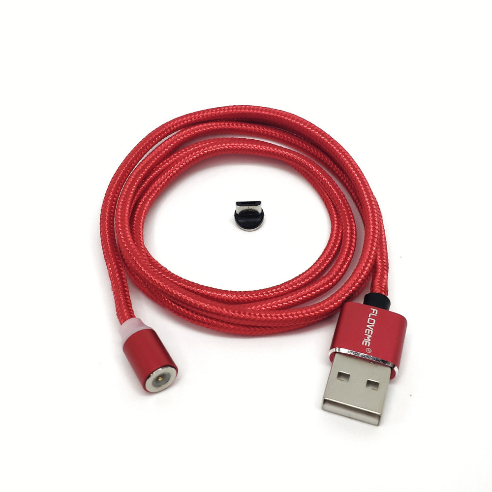 Магнітний MicroUsb кабель Floveme 1 м Red Київ - фото 4