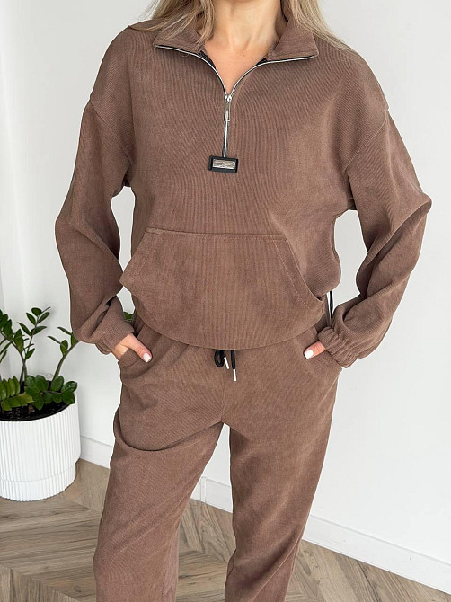 Женский стильный повседневный костюм двойка трикотажный ольвет Бежевий, 46/48 Одесса - изображение 1