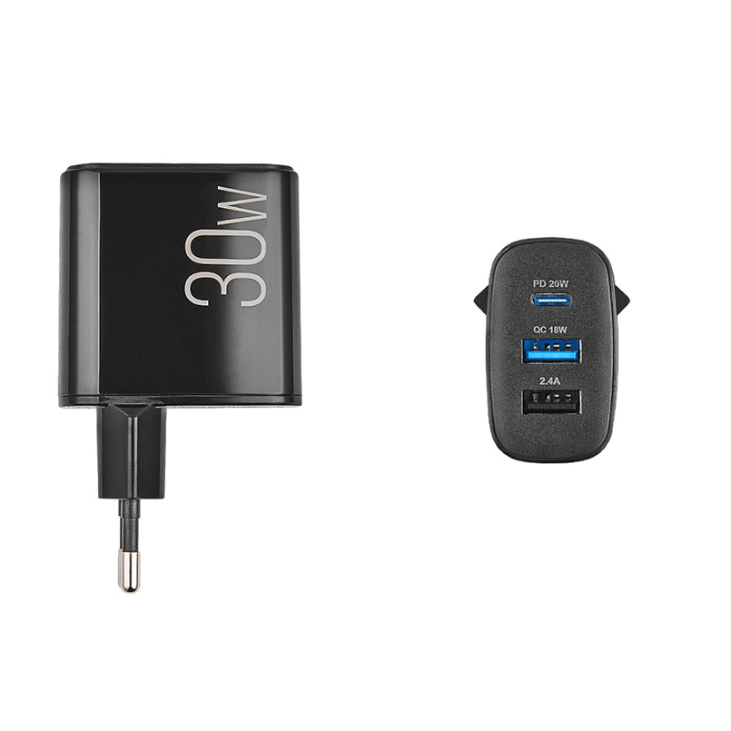 Сетевое зарядное устройство Brevia ePower PD20W+QC18W+12W черный Львов - изображение 3